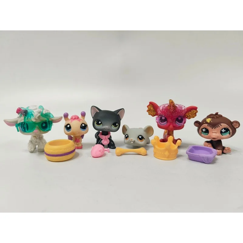 6 шт./лот LPS фигурка зоомагазина крыса кошка овца с аксессуарами Littlest Pet Shop игрушка