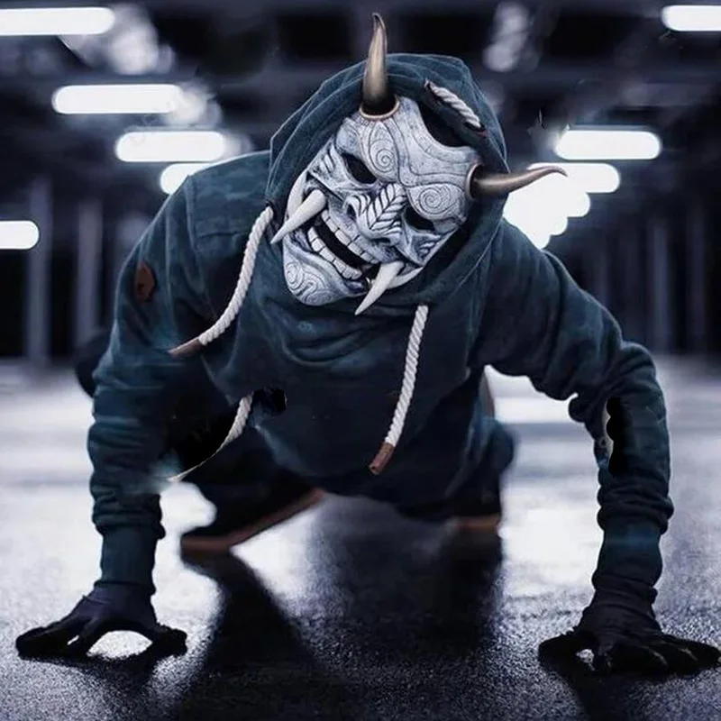 Фото Маска Hannya Demon Japanese Oni Samurai Noh Kabuki Red Prajna, латексные маски для взрослых унисекс, реквизит для косплея на Хэллоуин №5