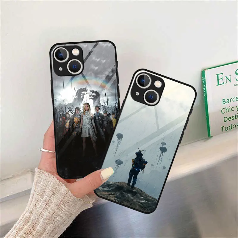 Фото Чехол из закаленного стекла для iPhone 17 16 13 15 12 Mini 16e 14 Pro Max 11 X XR 7 8 XS 6 6s Plus D-Death S-Stranding 2 №3