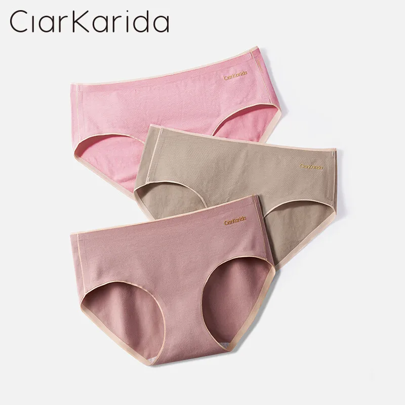 

ClarKarida Women's Underwear Women's Cotton Women's Briefs Briefs Women's Abdominal Mid-waist Girl Shorts 3-Piece Gift Box