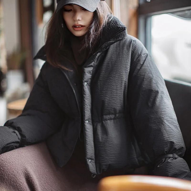 Пуховик Maden женский воротник-стойка 90% белое пальто на утином пуху универсальная