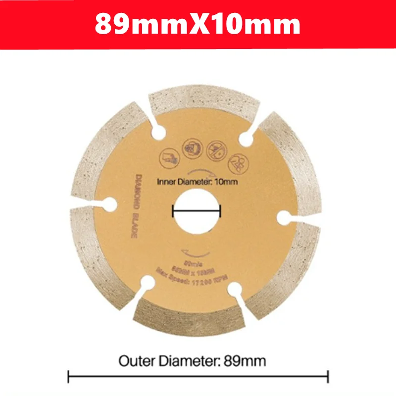 

Алмазный пильный диск 85/89 мм для сухой резки, алмазный режущий диск для резки бетона, керамики, кирпича, мрамора, циркулярная пила