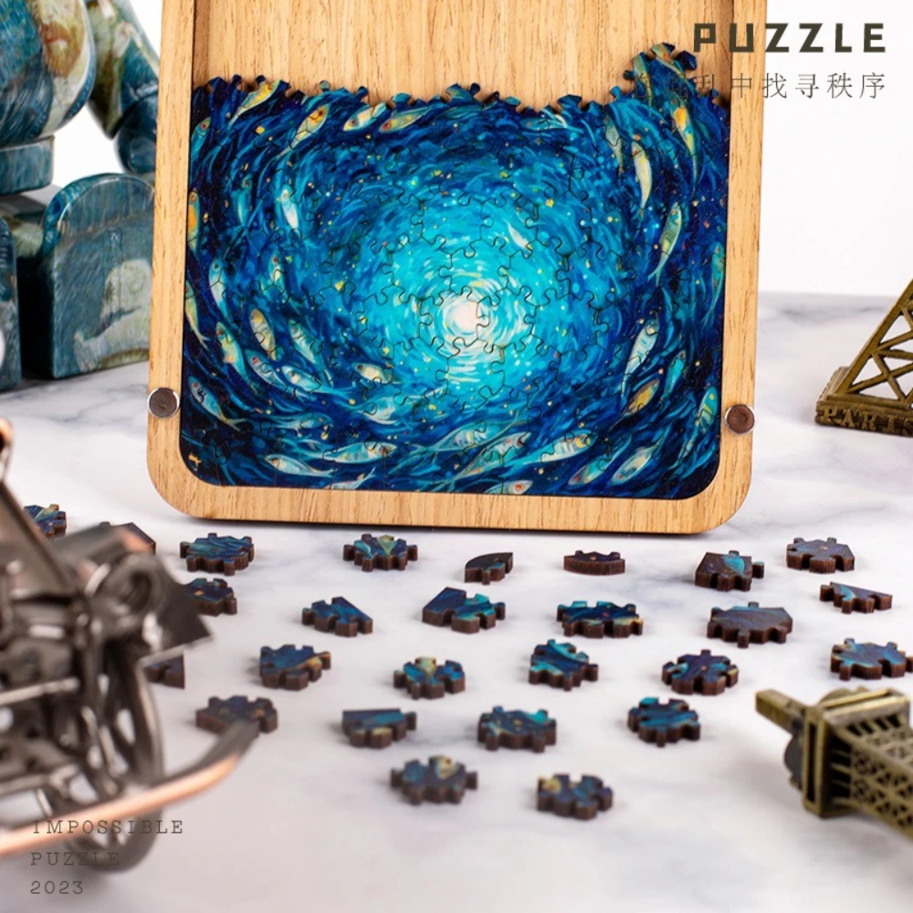 

3D Wooden Puzzle Toys Infinite Loop Deep Sea Brain Teaser Irregular Shape Brain Burn Jigsaw Puzzle Toy For Adult Children Gift