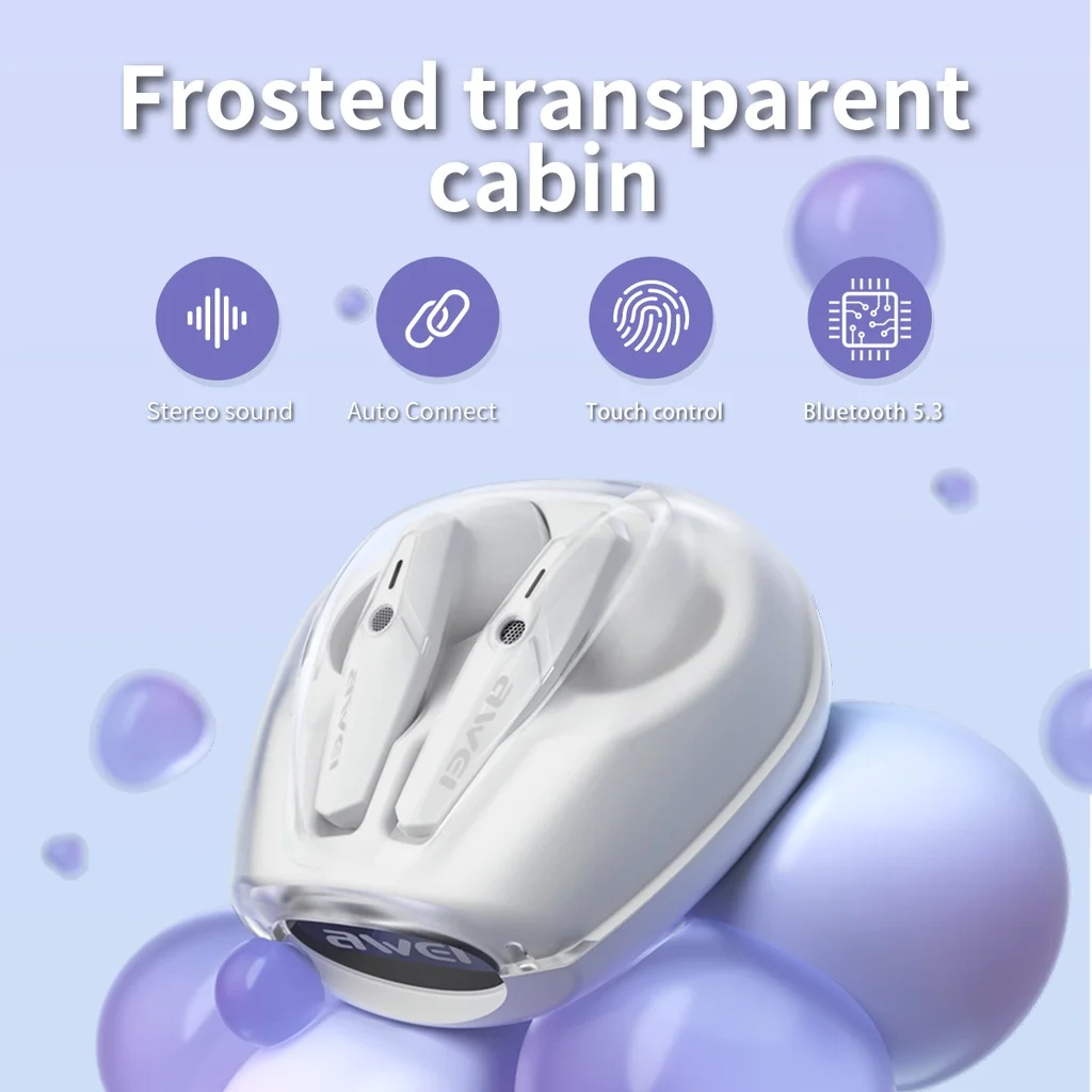 Awei T25 Bluetooth 5.3 Earphones Wireless Earbuds Noise Cancelling Sports Headsets With Microphone in-Ear DNS Fone Headphones - купить по