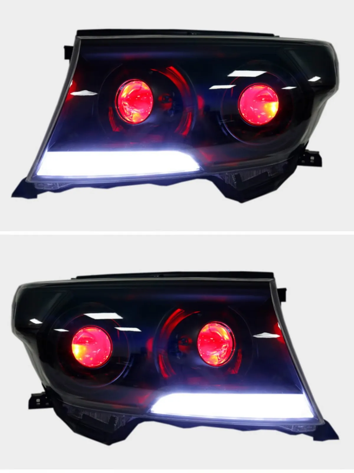 

Car Front Headlight Headlamp Angel eye for Toyota land cruiser LC200 FJ200 DRL Daytime Running Light Turn signal