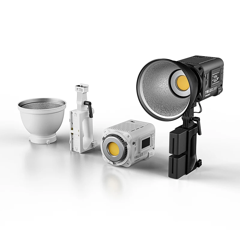 Фото YONGNUO LUX200 YNLUX200 200 Вт 2700K-6500K Ручной уличный светодиодный студийный видеосвет с креплением Bowens и адаптером питания с ручкой №1