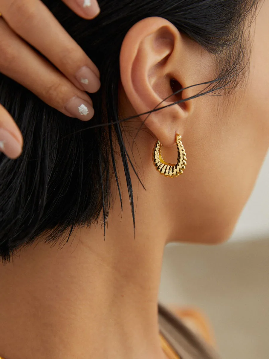 Круассан Серьги из стерлингового серебра 925 пробы Женские серьги