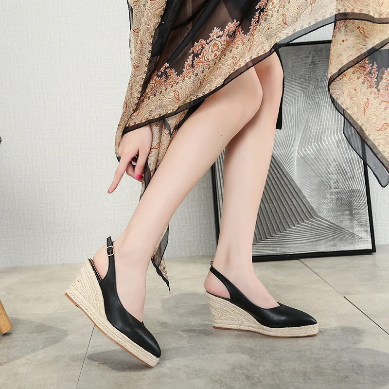 High Heels Pointed Toe Brief Pumps All-match 2023 Lace-up Clogs Wedge Basketball Platform Women's Sneakers On Thick