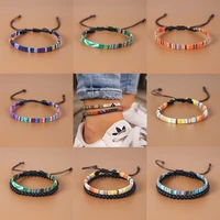 new bohemia embroidery woven anklets for women men anklet set adjustable rope braided anklets fashion handmade ethno jewelry