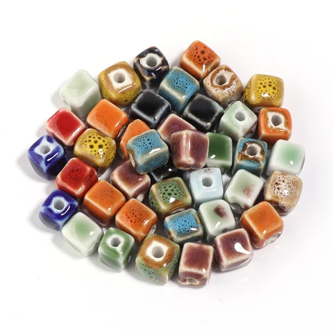 Керамические квадратные бусины 8 мм, набор из 10 штук