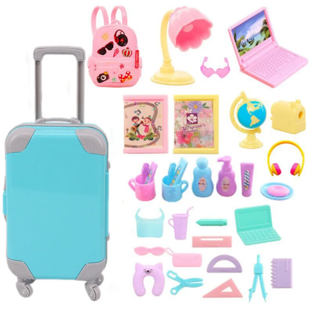 

Кавайная синяя плюшевая одежда, аксессуары для путешествий, краска для серфинга, кормления, набор блистеров для 30 см кукол и шарнирных кукол, игрушки в блистере