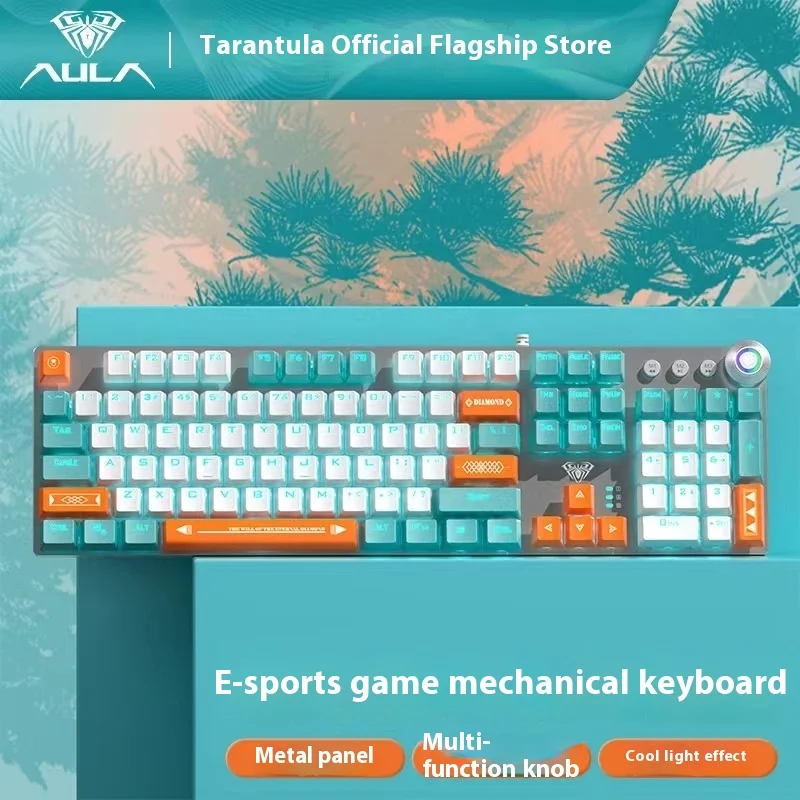 Проводная Механическая клавиатура серии Wolf Spider F2088 с гравировкой по бокам