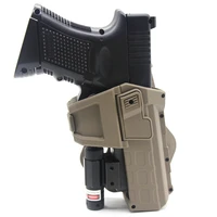 tactical movable pistol holsters for glock 17 18 22 26 quick draw belt gun holster with flashlight or laser mounted handgun case