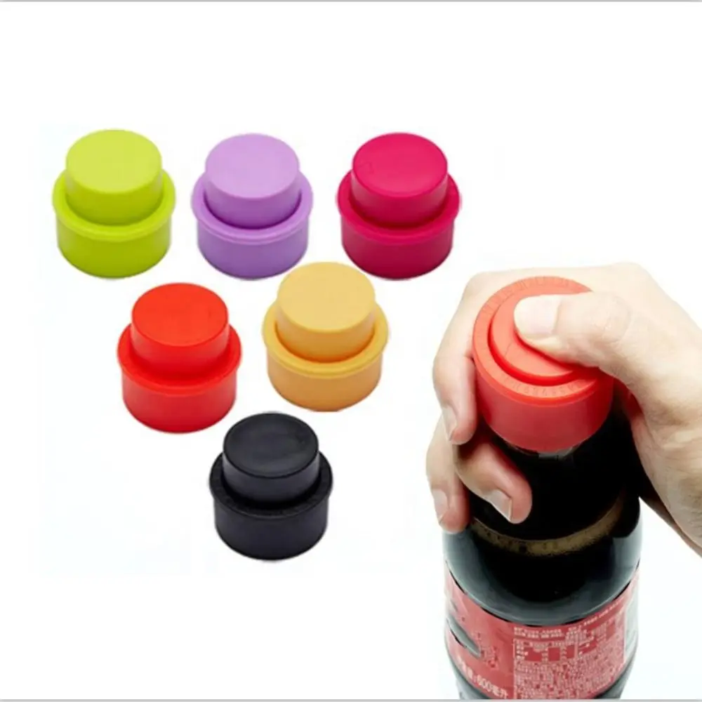 

2Pcs/Set Reusable Drink Sealer Inflatable Bottle Stopper Air Tight Soda Cap Frizzy Cola Pump Carbonation Keeper Beverage Saver