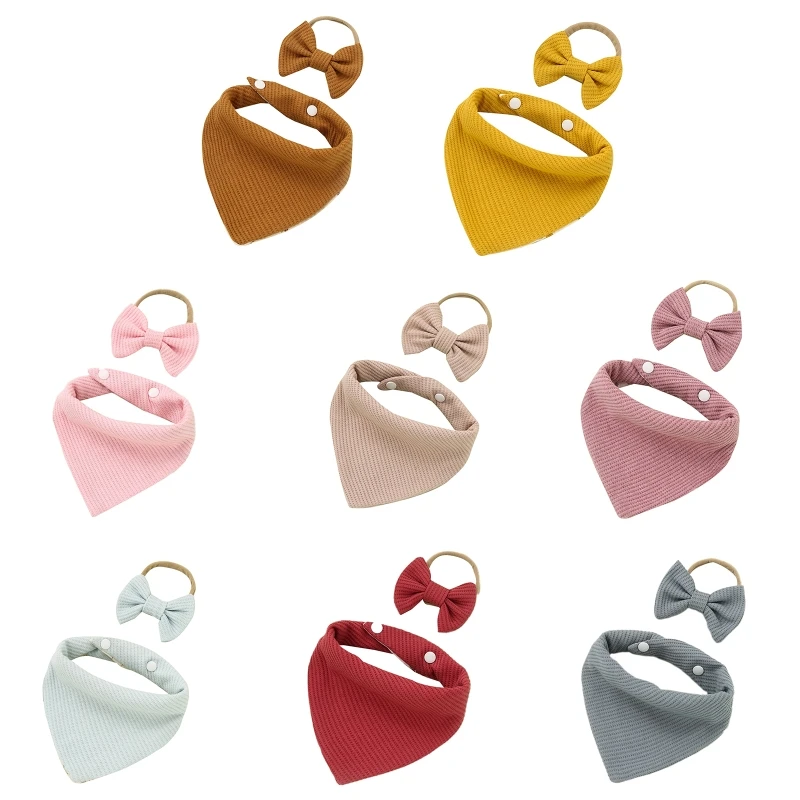 

Happyy baby 2 шт. детский нагрудник с бантом, рифленая треугольная лента для волос