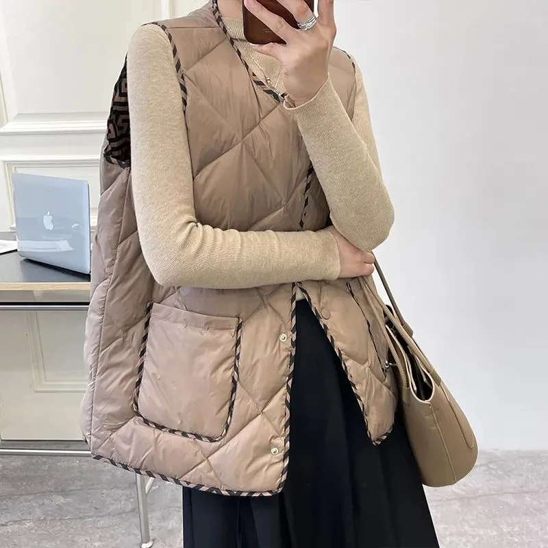 Осень/зима 2025 новое пальто без рукавов большой размер пуховая куртка с хлопковой