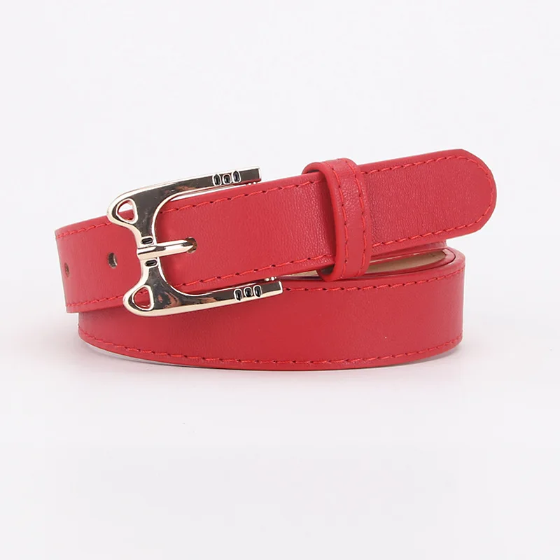 

1pc Red Buckle Belts for Girls PU Belts Woman Jeans Trousers Waistbands Cute Decorative Belts Kawaii Cat Ear 100cm