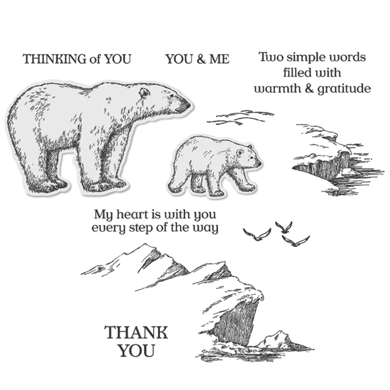 

Новинка, штамп с изображением белого медведя и снежинки, металлическая высечка и штампы для изготовления декоративных поздравительных отк...