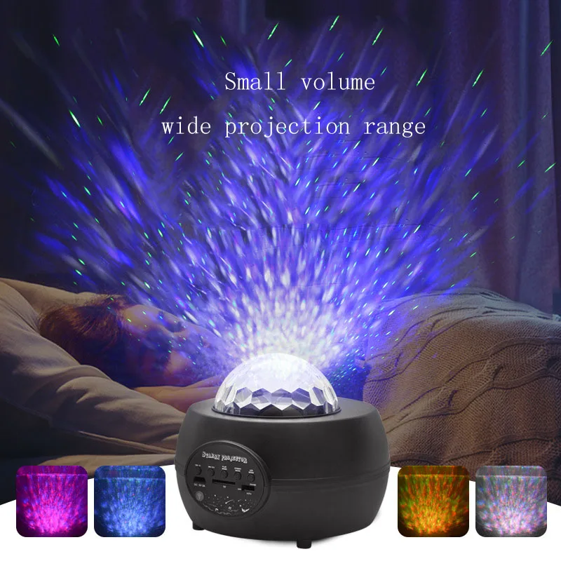 Led Night Light Star Projection Lamp Stage Atmosphere Light 32 Modes with Bluetooth Audio Remoe Control for Ktv Photography GL60