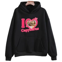 i love capybaras hoodie women men cartoon manga kawaii sweatshirts funny animals fashion harajuku graphic pullovers unisex tops