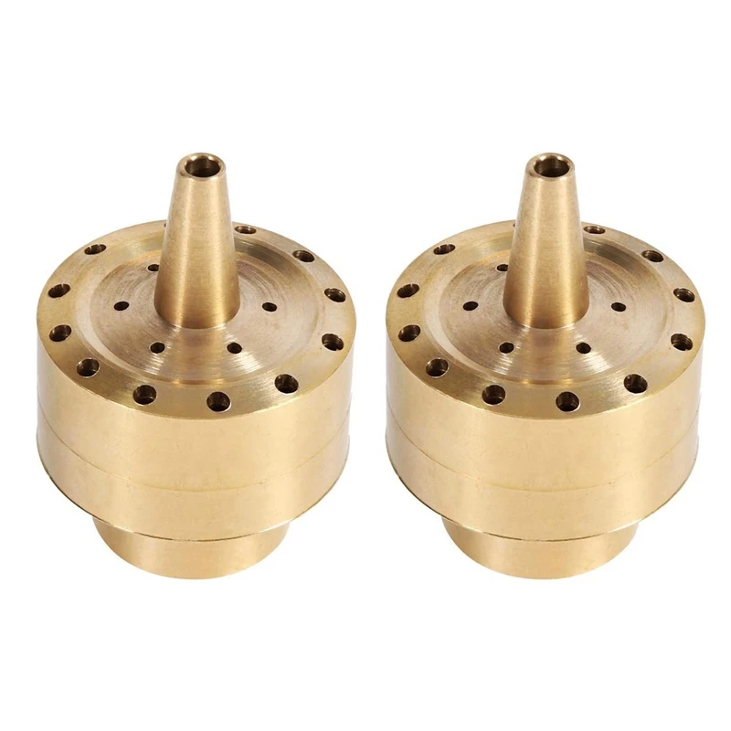 

AT14 2X Fountain Nozzle Heads,Brass Column Multi Direction Jet Pond Fountain Water Spray Sprinkler Head Garden(3/4 Inch)