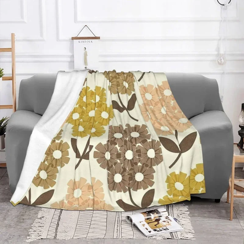 

Orla Kiely Leaf Fleece Spring Autumn Simplicity Multi-Function Soft Throw Blanket For Bed Travel Bedspreads