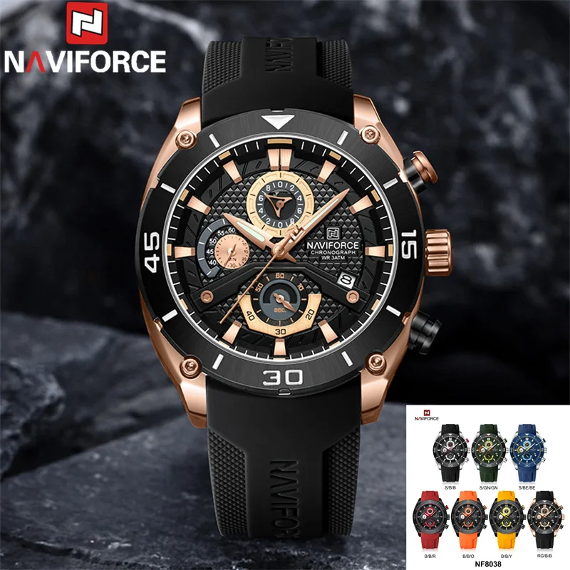 NAVIFORCE мужские часы с хронографом спортивные наручные лучший бренд роскошные
