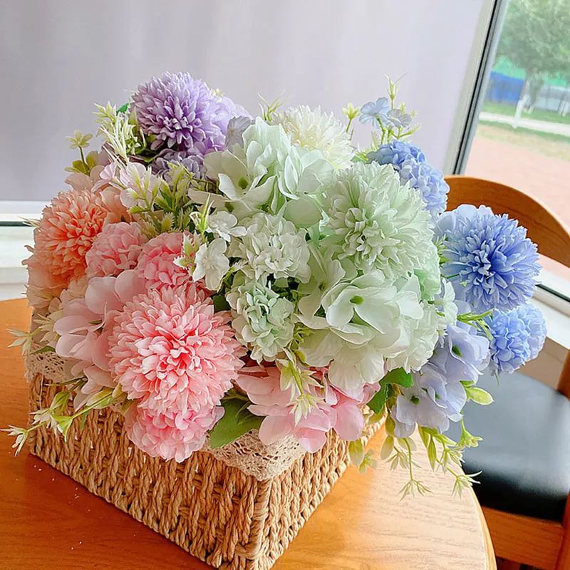 

1pcs 2022 Beautiful Artificial Flower Fashion Simulation Hydrangea Flower For Home Garden Wedding Decoration Fake Flower