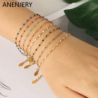 anenjery 316l stainless steel bracelet for women new boho simple bracelet party jewelry gifts pulsera
