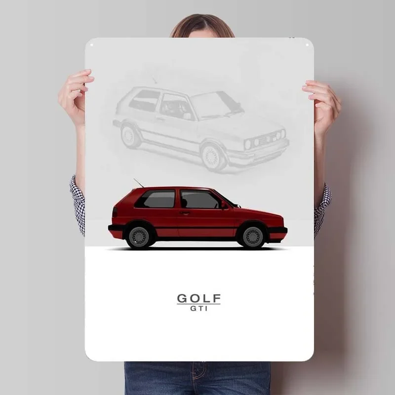 1992 VW Golf GTI Mk2 красные жестяные знаки классический автомобильный постер украшение