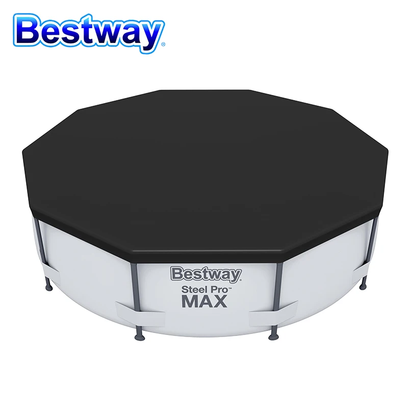 

Bestway 58036 3.05M Rainproof Flowclear Pool Cover for Steel Pro Pools Durable PVC Cover for Round Pools Dustproof with Ropes