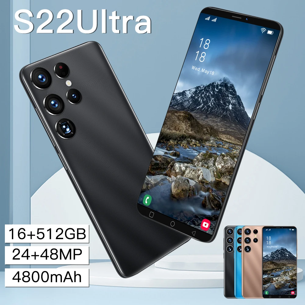 

S22 Ultra Mobile Phone, Global Version 5G Smartphone, Dual SIM Card Supports TF Card, 5.5 Inch HD+ Screen, 6800 mAh Battery