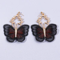 new classic statement earrings vivid velvet lace black butterfly earrings for women girls dangle earrings jewelry gifts