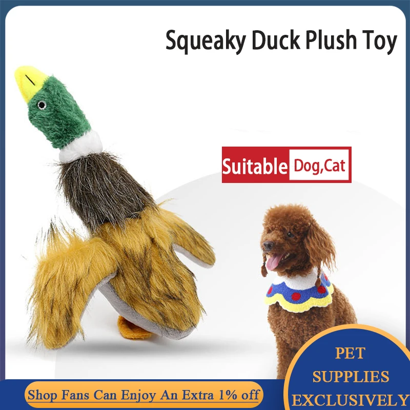 

Dog Toys for Small Dogs Interactive Plush Squeaky Duck Puppy Jaw Exerciser Chew Plaything Teeth Cleaning Supplies Pet Products