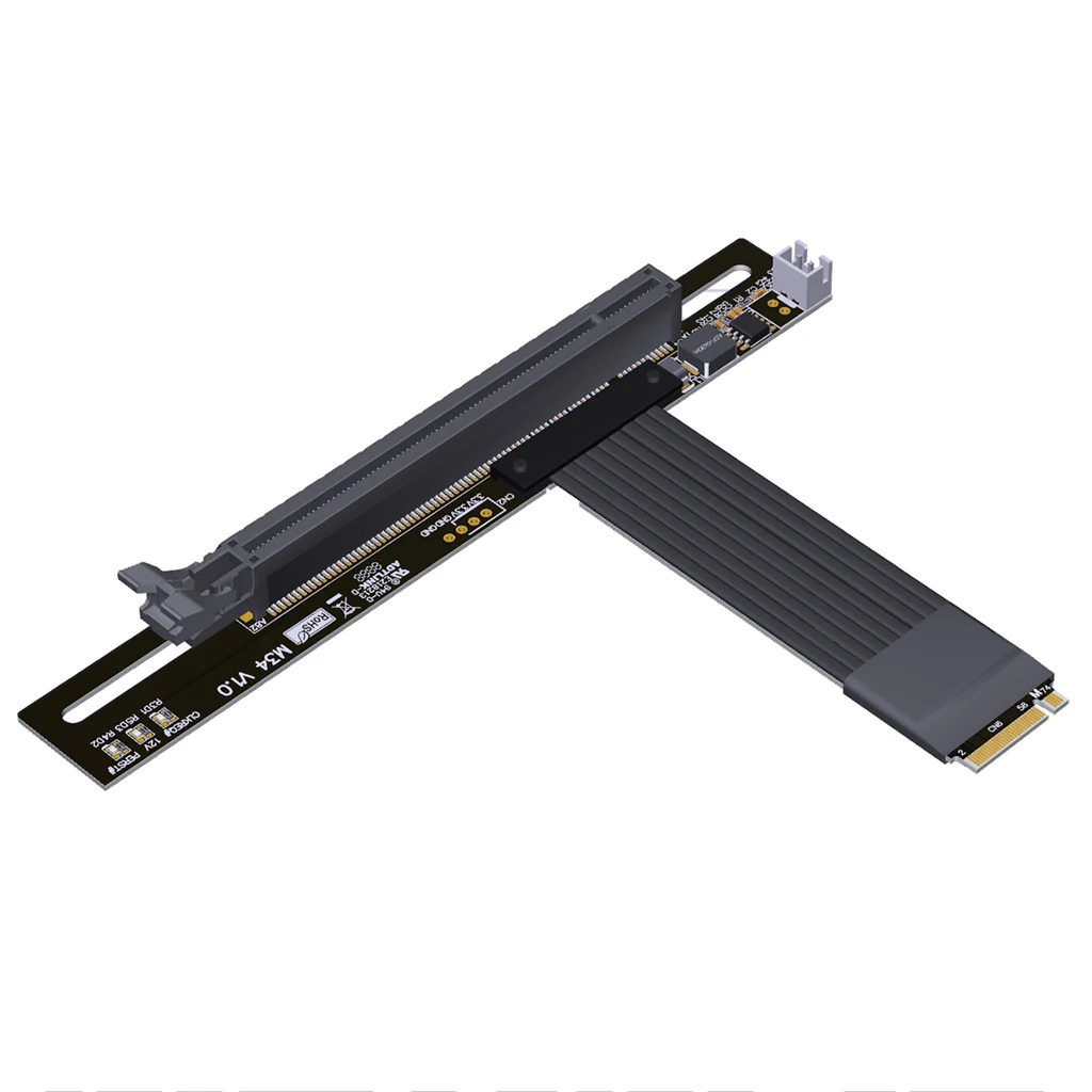 Кабель-удлинитель для адаптера M.2 NGFF NVMe Key M к PCI-E 4 0x16 PCIe4.0 x4 gen4 64G/bps Угловой 90 °