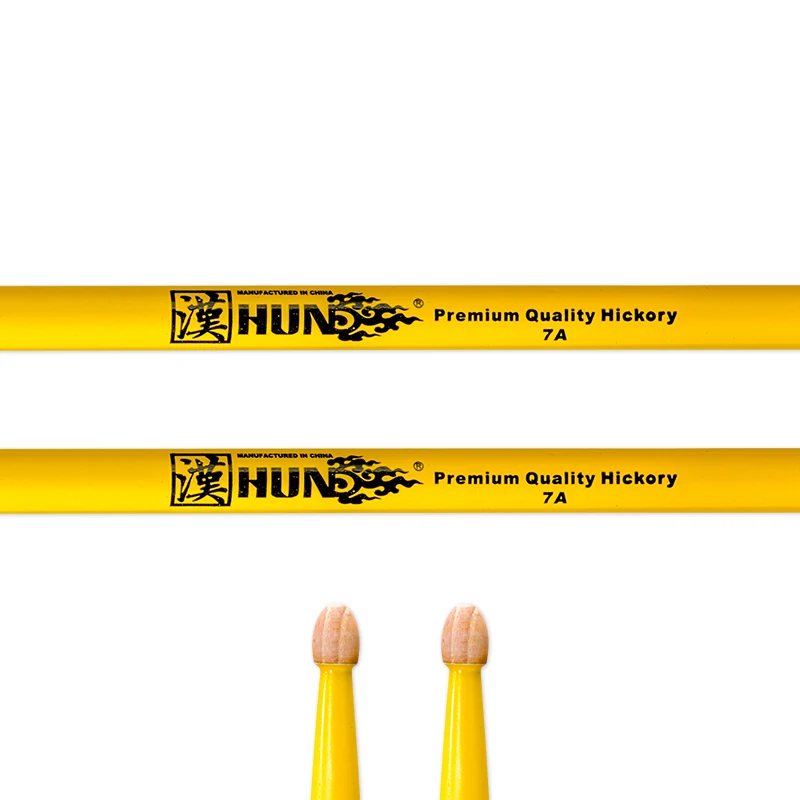 Фото Барабанные палочки Hun Colored Series из гикори 7A, цветные деревянные палочки для барабанов, профессиональные, с равномерным весом и тоном. №5