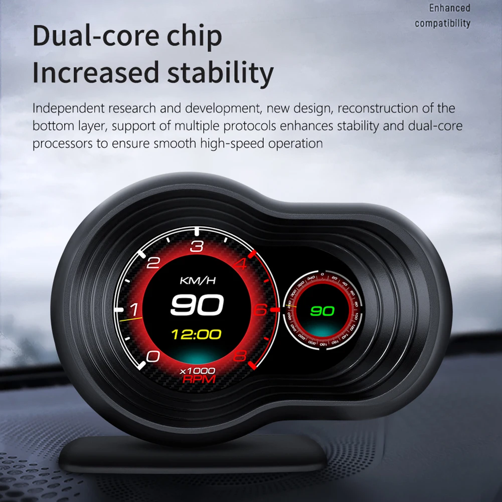 

Rotated 360 Car Hud Head-up F9 LCD Multi-function Instrument Portable HD Vehicle Speed Display Car Modification