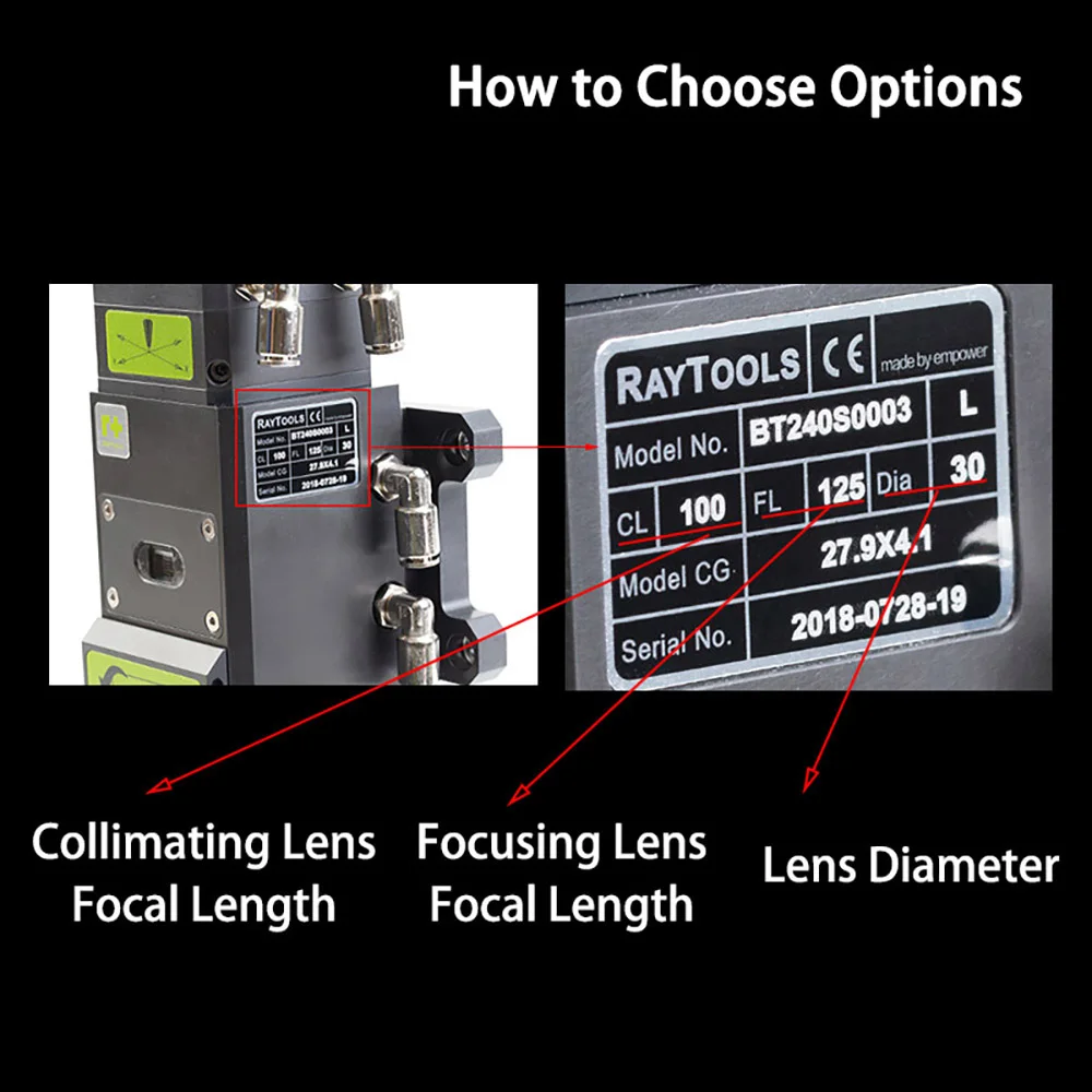 Оригинальная лазерная коллимационная фокусирующая линза Raytools диаметром 30 мм F100