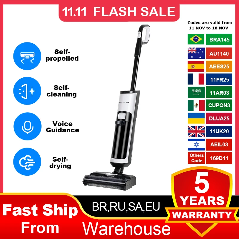 Аккумуляторный пылесос Liectroux i7 Pro для влажной и сухой уборки умная мойка дома