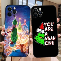 christmas grinchs phone case for iphone 11promax 13 12 pro max mini xr x xs 6 6s 7 8 plus funda shell cover