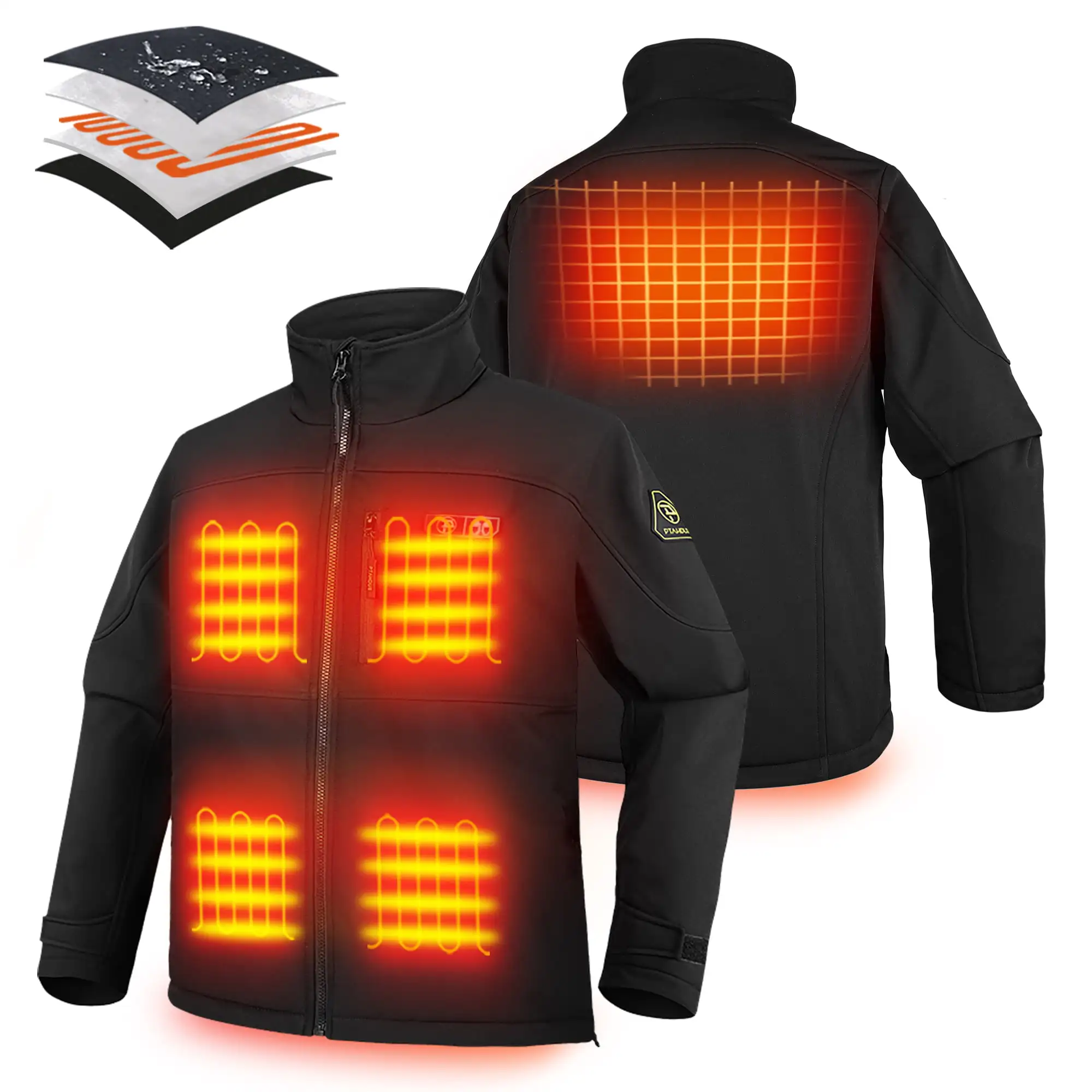 

Men's Heated Jacket Soft Shell with Hand Warmer, with 7.4V Battery Pack