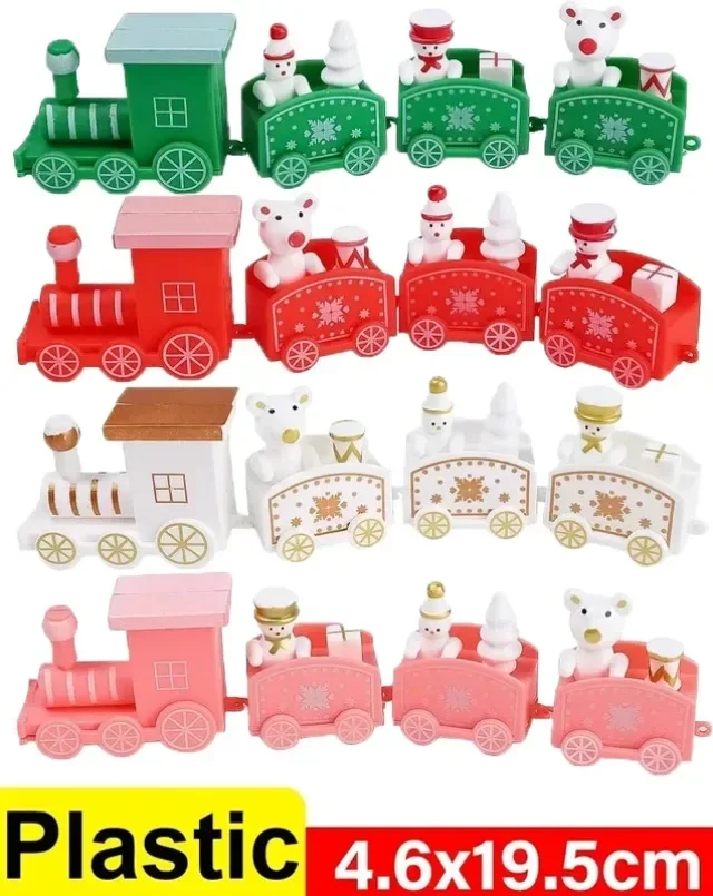 

Пластиковый рождественский поезд для украшения торта