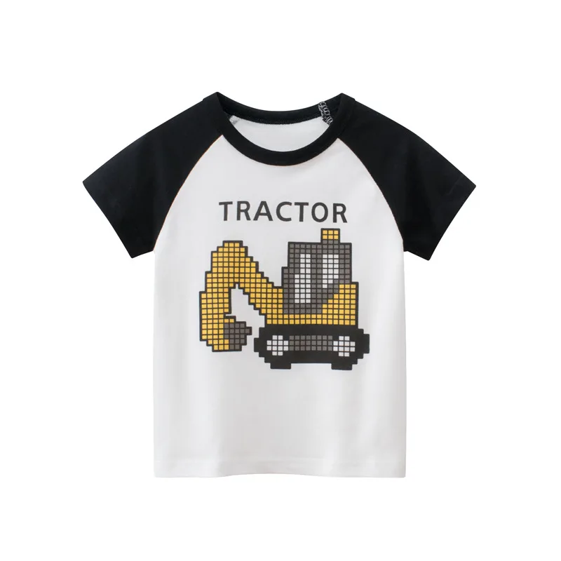 

Children's T-Shirt Children for Boys a Boy Kids Kid's Shirts Child Baby Toddler Cotton Cartoon Tee Tops Clothing Short Excavator
