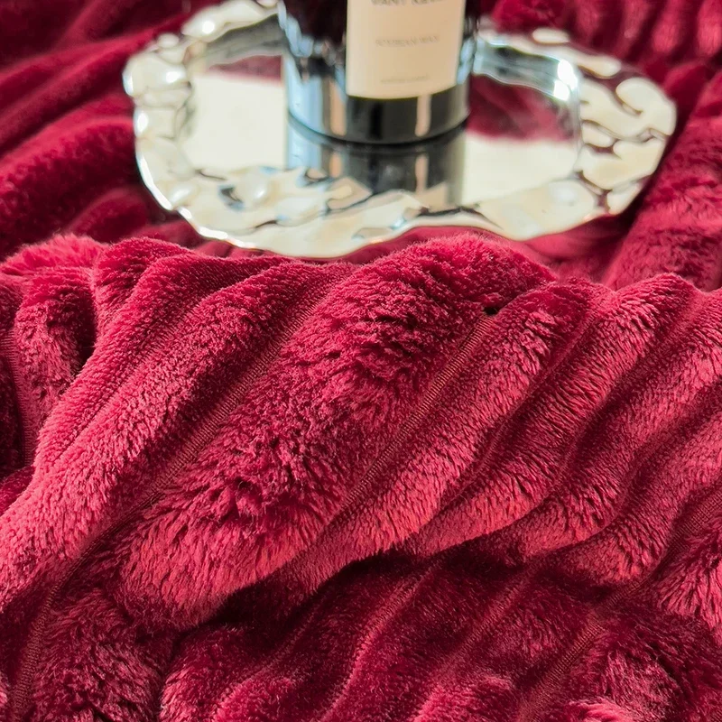 JNew искусственный кролик плюшевое теплое одеяло для кроватей осень-зима пушистое