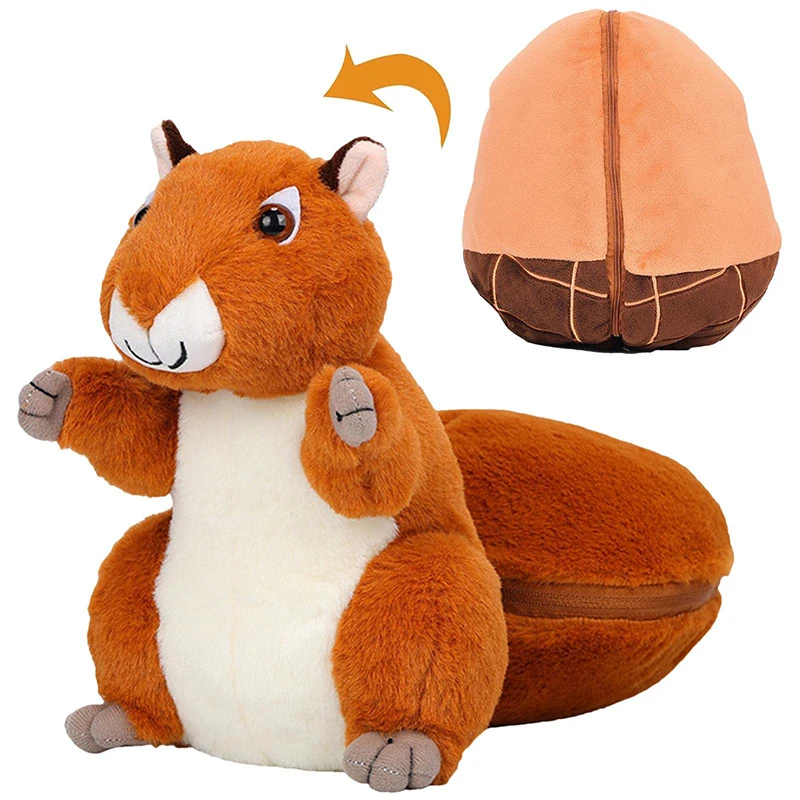 

Creative Pinecone Transfigured Squirrel Plush Toy Cute Flip Nuts Turn Into Squirrels Plushies Doll Anime Soft Kids Babys Toys