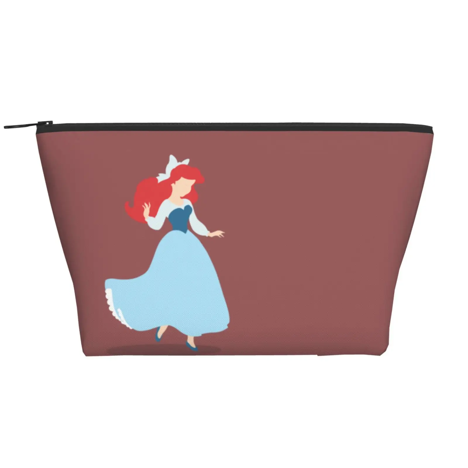 

Cartoon Little Mermaid Ariel Girl Cosmetic Bag Travel Trapezoid Daily Storage Bag Polyester Holiday Tote Bag with Zipper Stocked