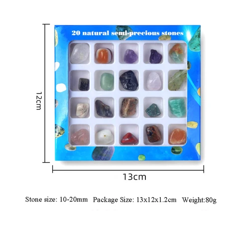 Набор кристаллов чакр, розовый кварц, 20 шт