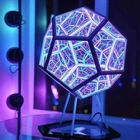 creative cool led night light infinite dodecahedron color body art lamp usb living room bedroom decoration atmosphere table lamp