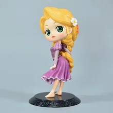 디즈니 Q 버전 공주 라푼젤 재스민 PVC 액션 피규어, 모델 인형 장난감, 14cm