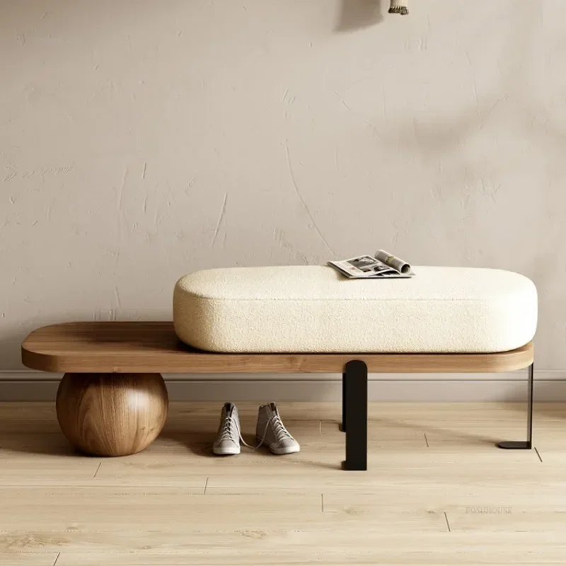 Креативная скамейка из массива дерева с отверстиями мебель для гостиной